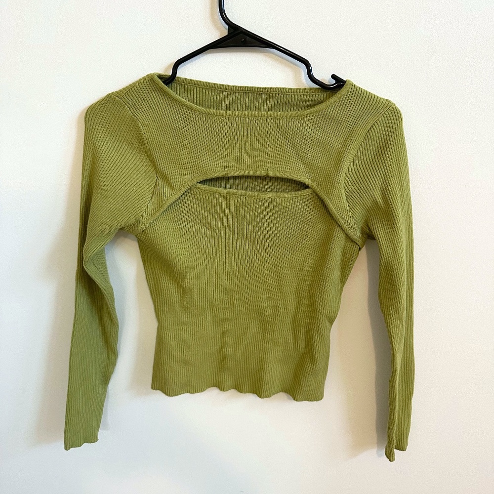 Green long sleeve top (WORN ONCE)